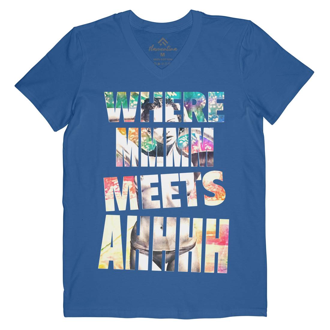 Where Mmm Meets Ahhh Mens V-Neck T-Shirt Art A940