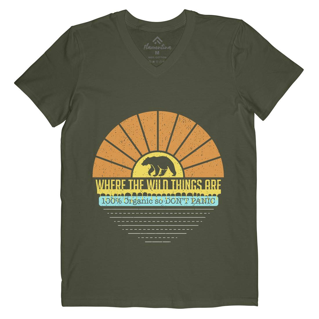 Where The Wild Things Are Mens Organic V-Neck T-Shirt Nature A941