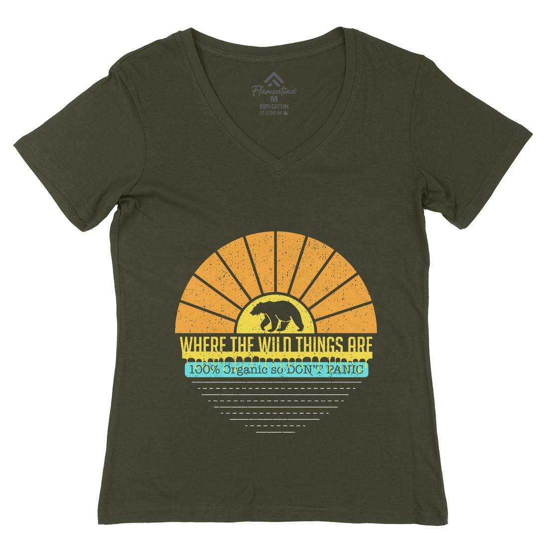 Where The Wild Things Are Womens Organic V-Neck T-Shirt Nature A941