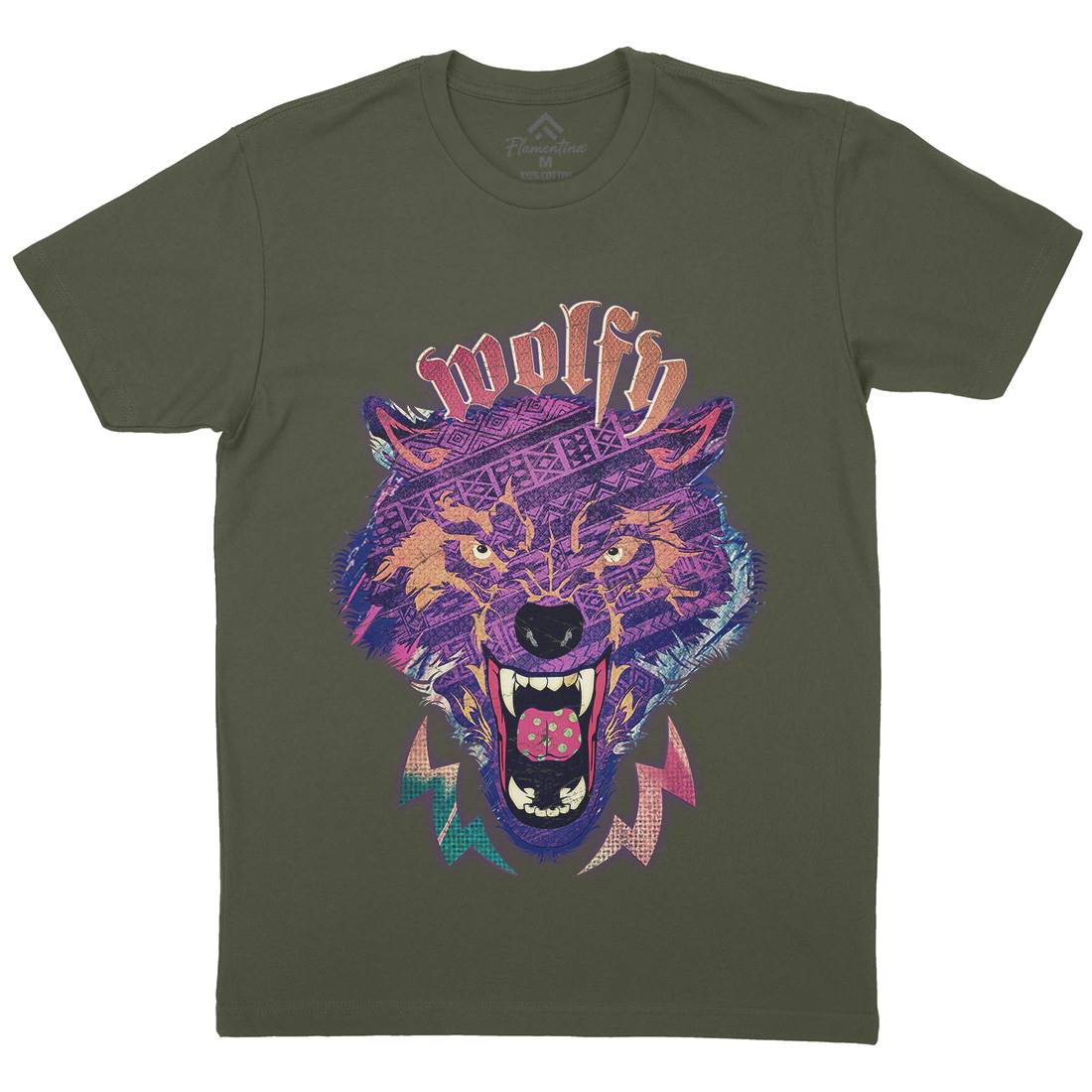 Wolfy Mens Crew Neck T-Shirt Animals A943