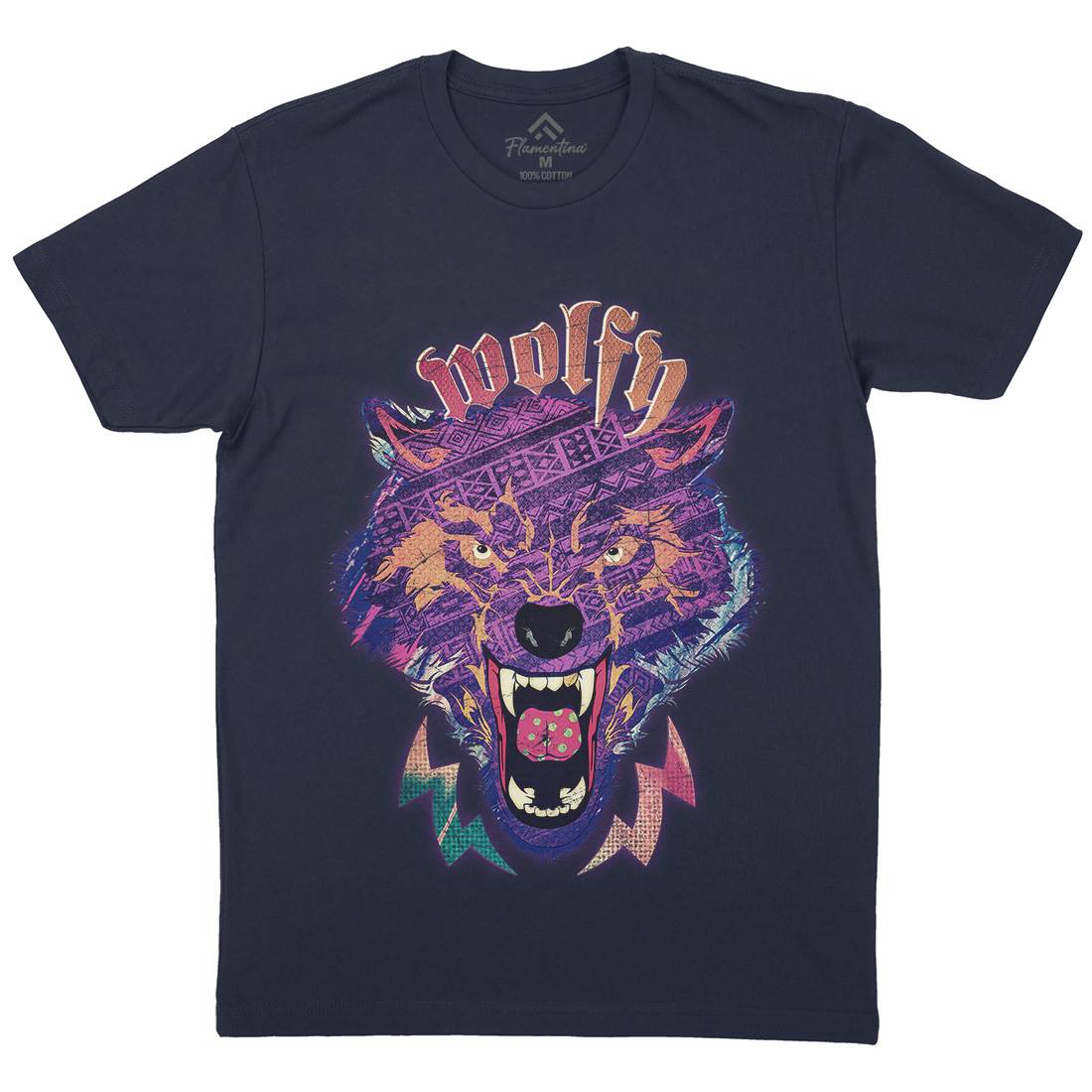 Wolfy Mens Crew Neck T-Shirt Animals A943