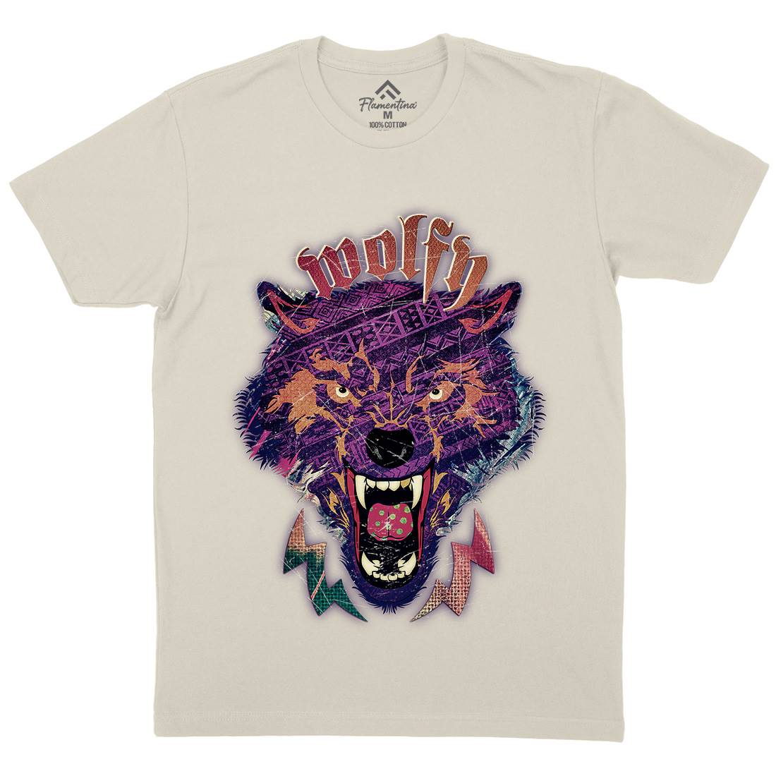 Wolfy Mens Organic Crew Neck T-Shirt Animals A943