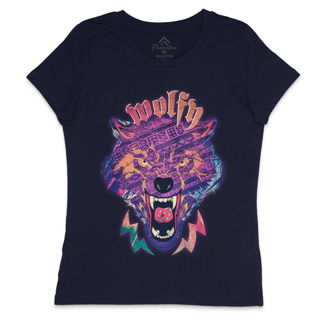 Wolfy Womens Crew Neck T-Shirt Animals A943