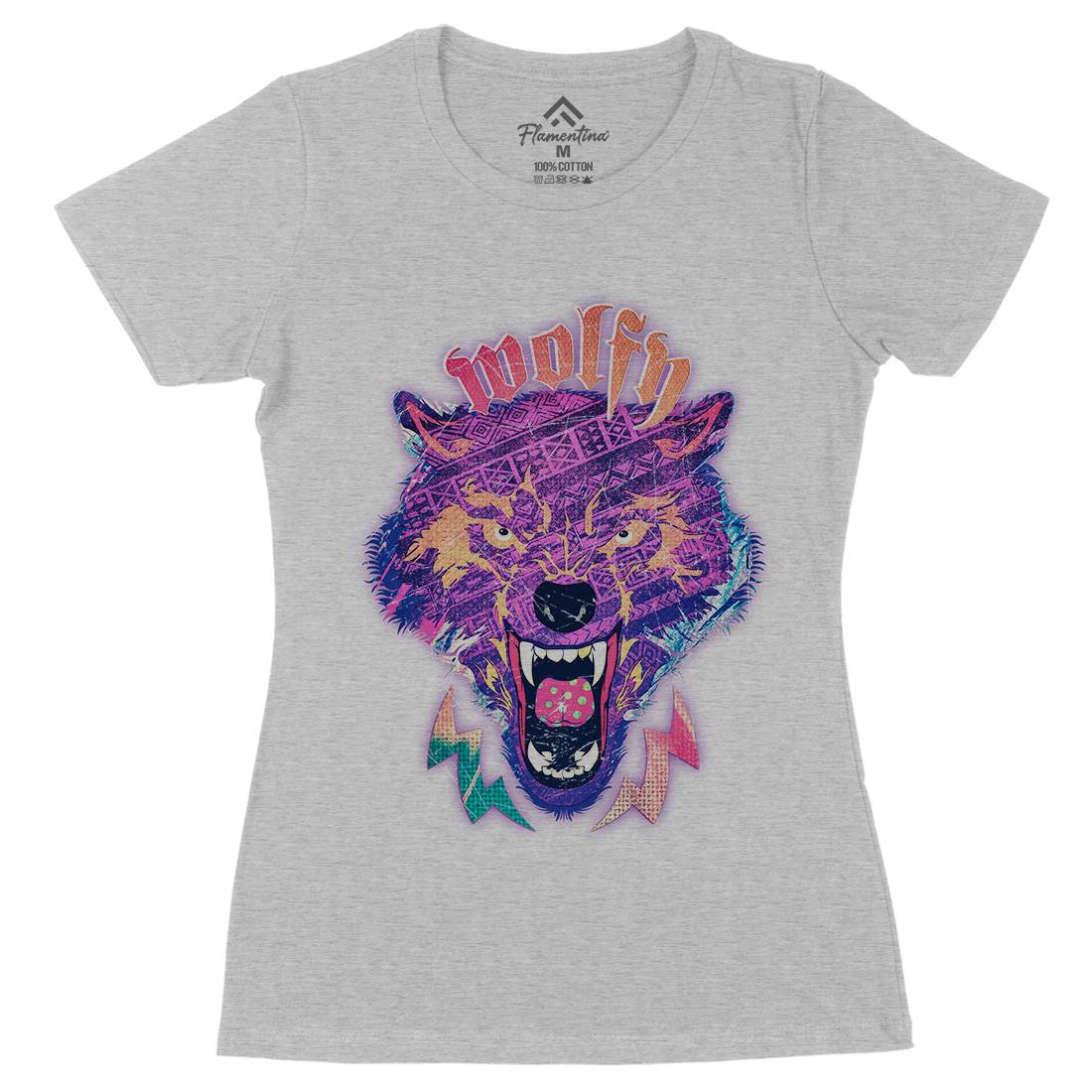 Wolfy Womens Organic Crew Neck T-Shirt Animals A943
