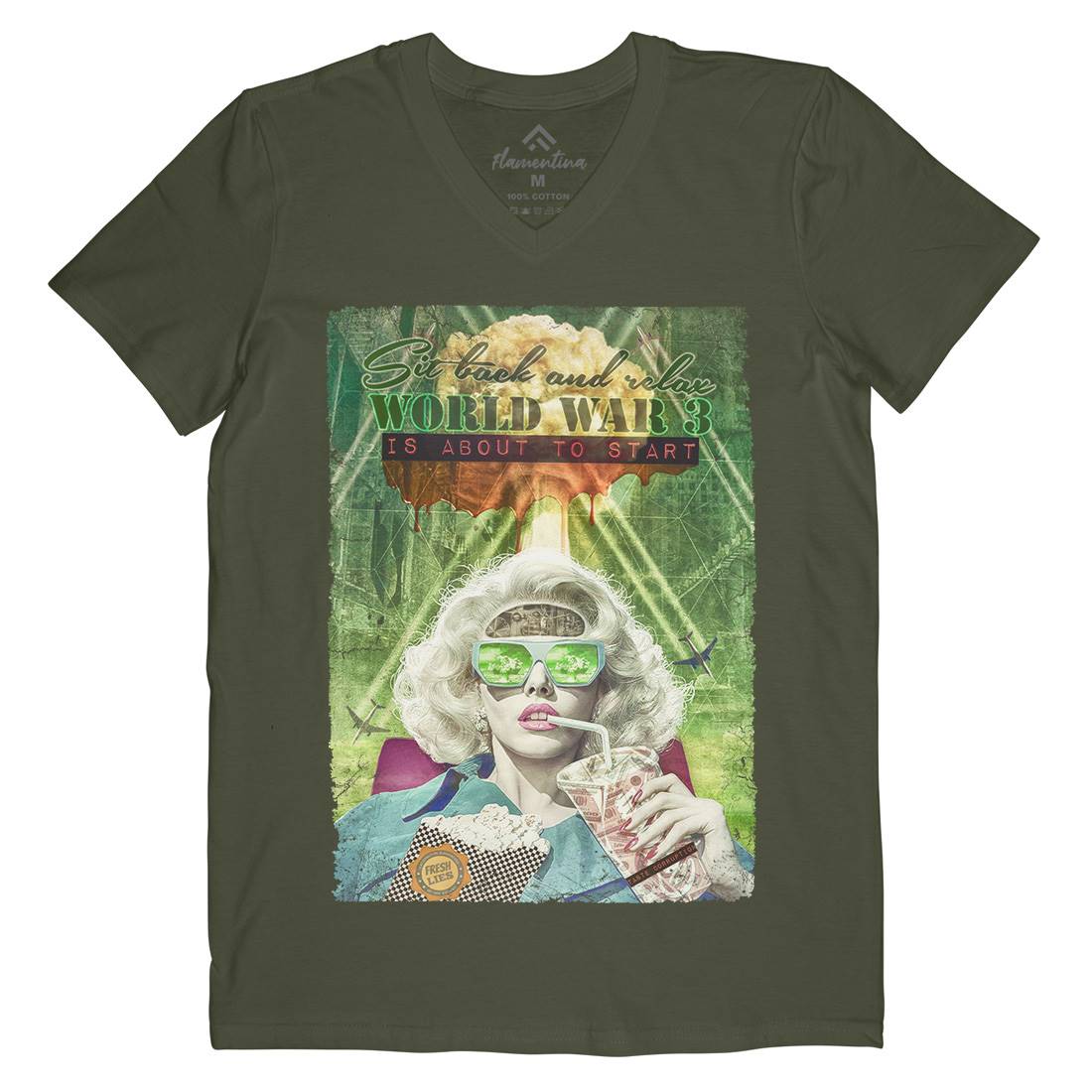 Ww3 Mens Organic V-Neck T-Shirt Illuminati A944