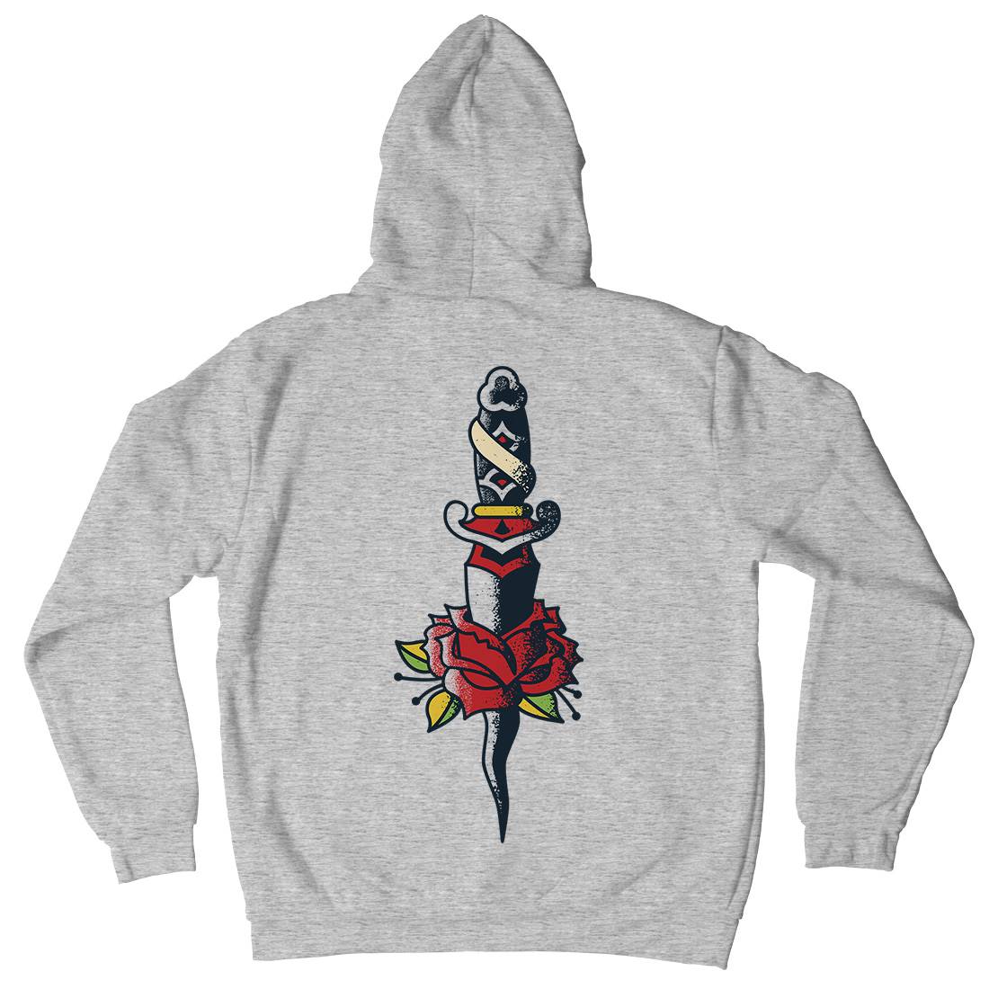 Dagger Roses Mens Hoodie With Pocket Tattoo A946