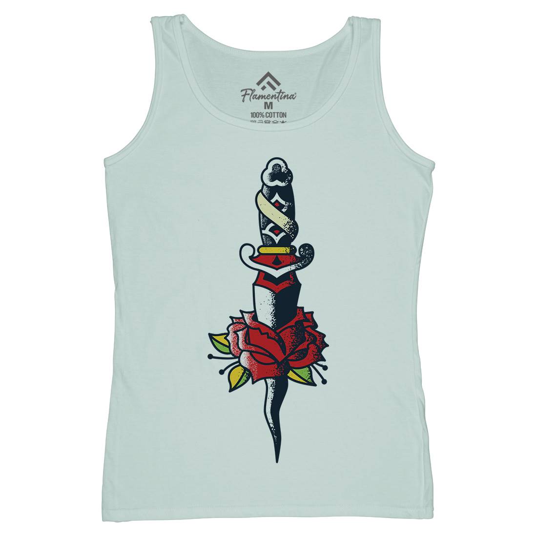 Dagger Roses Womens Organic Tank Top Vest Tattoo A946