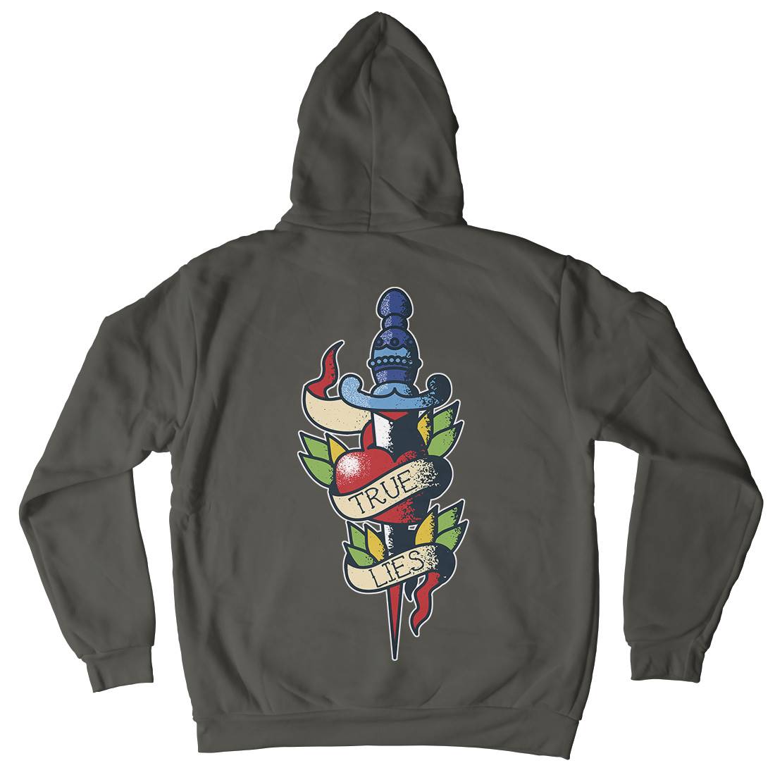 Dagger Heart Mens Hoodie With Pocket Tattoo A947