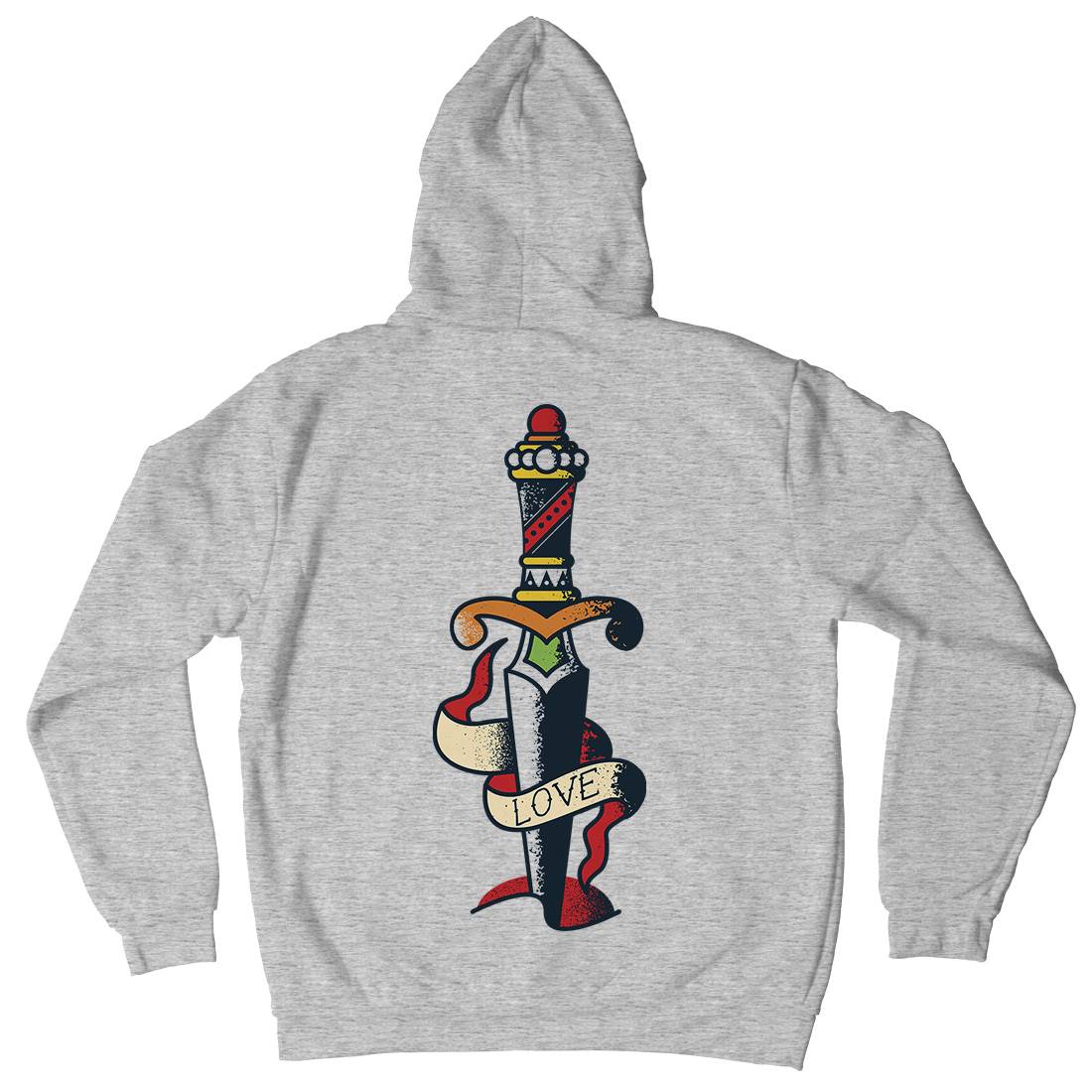 Dagger Love Mens Hoodie With Pocket Tattoo A949