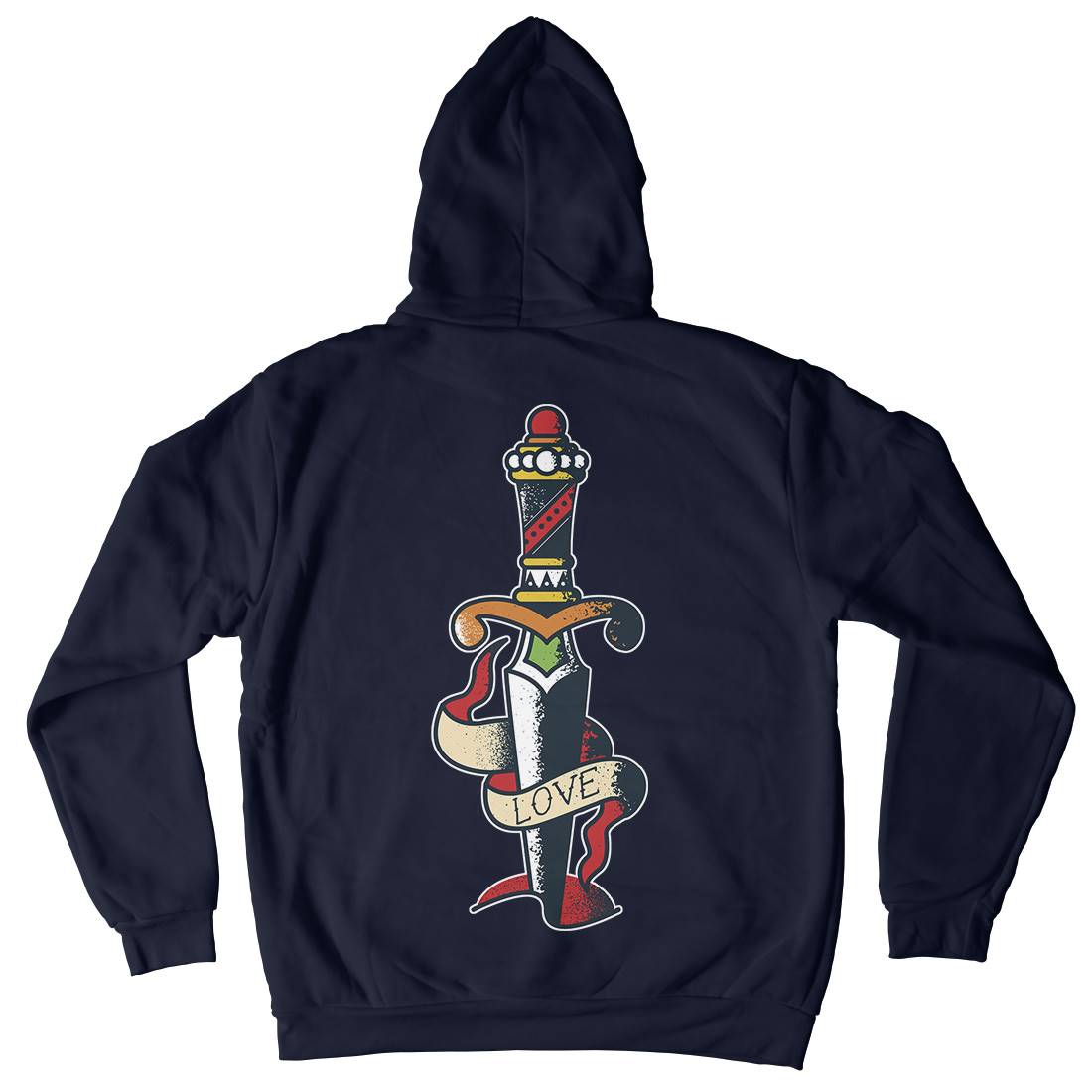 Dagger Love Mens Hoodie With Pocket Tattoo A949