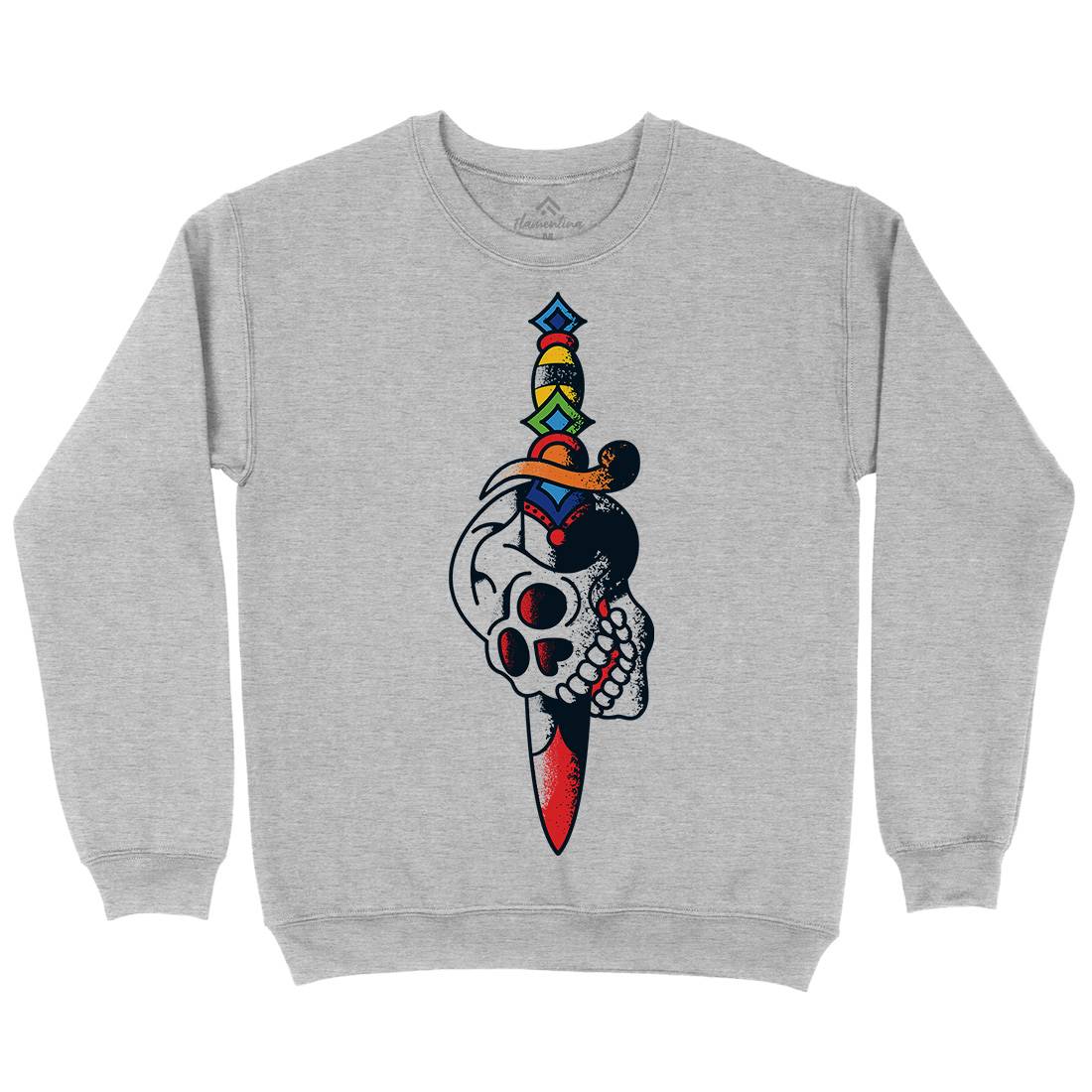 Dagger Skull Mens Crew Neck Sweatshirt Tattoo A950