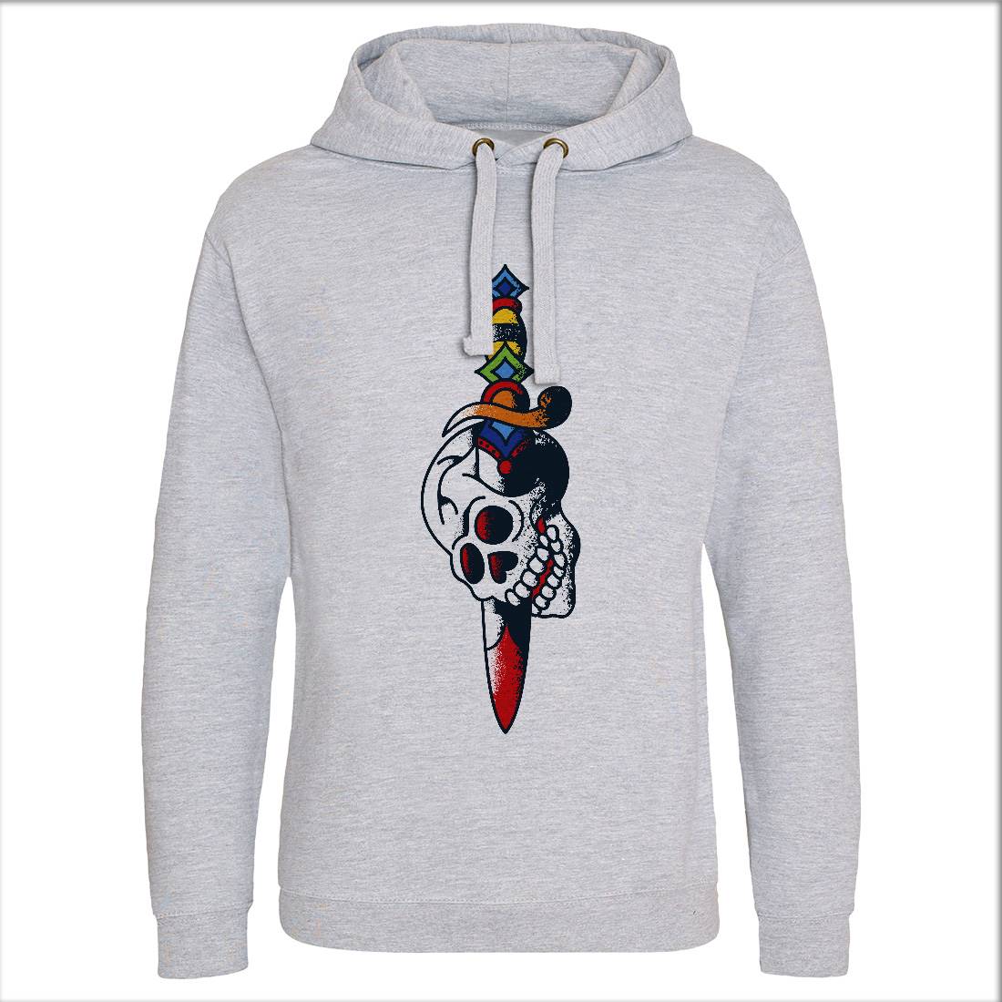 Dagger Skull Mens Hoodie Without Pocket Tattoo A950