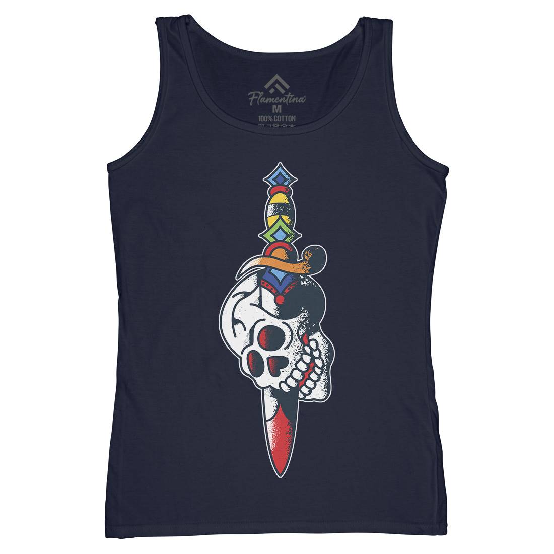 Dagger Skull Womens Organic Tank Top Vest Tattoo A950