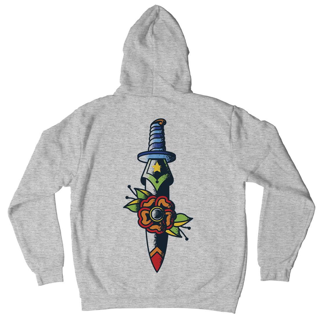 Dagger Flower Mens Hoodie With Pocket Tattoo A951