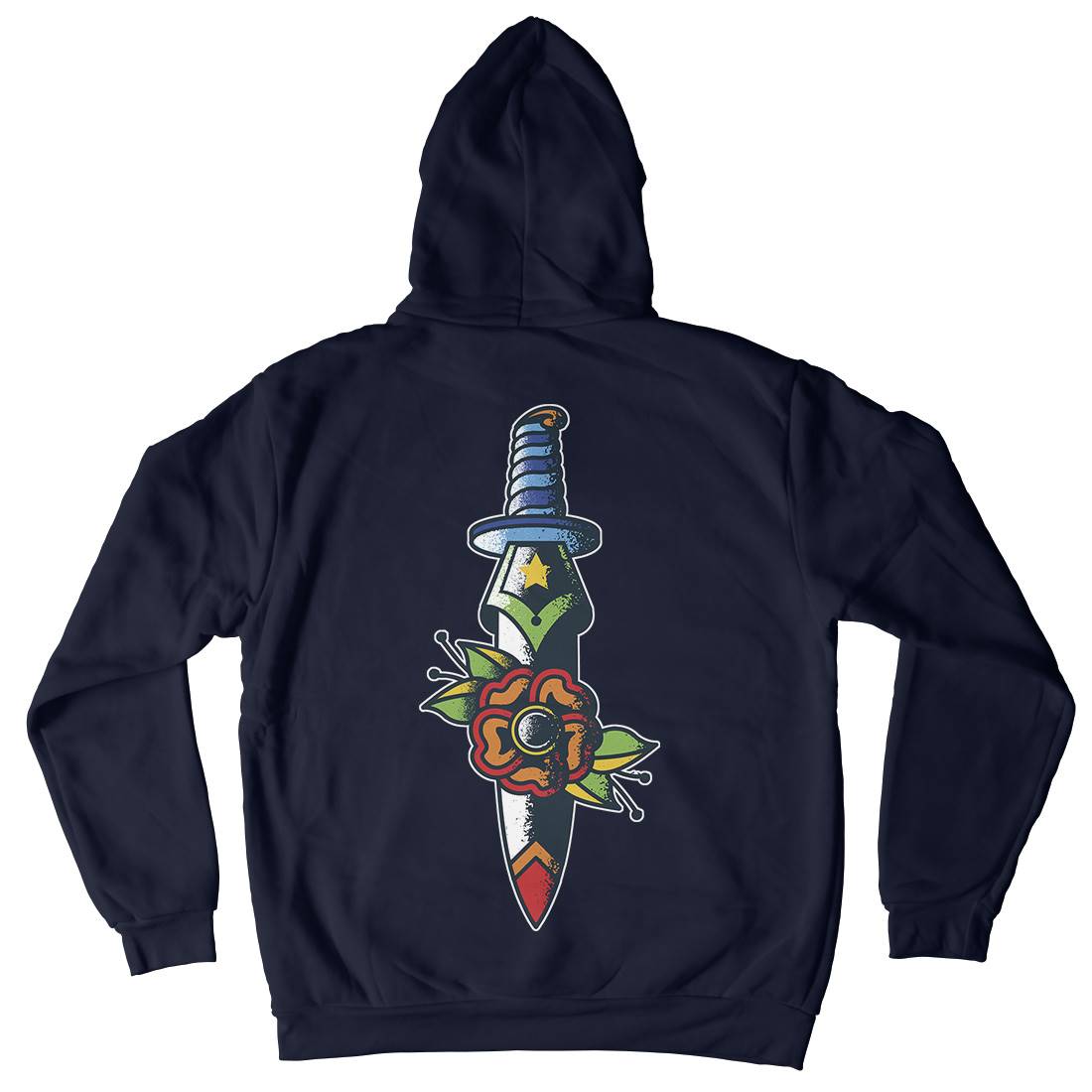 Dagger Flower Mens Hoodie With Pocket Tattoo A951