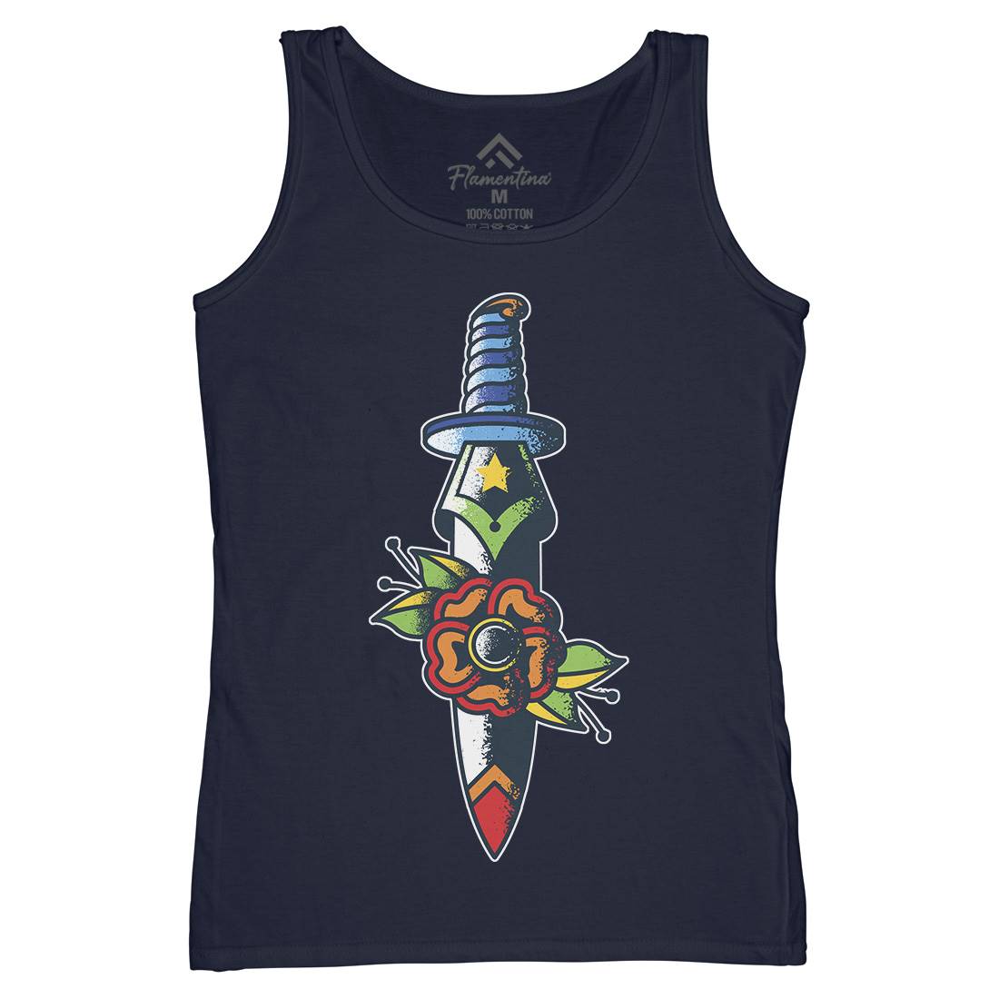 Dagger Flower Womens Organic Tank Top Vest Tattoo A951