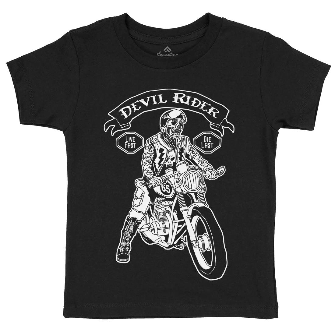 Devil Rider Kids Crew Neck T-Shirt Motorcycles A952