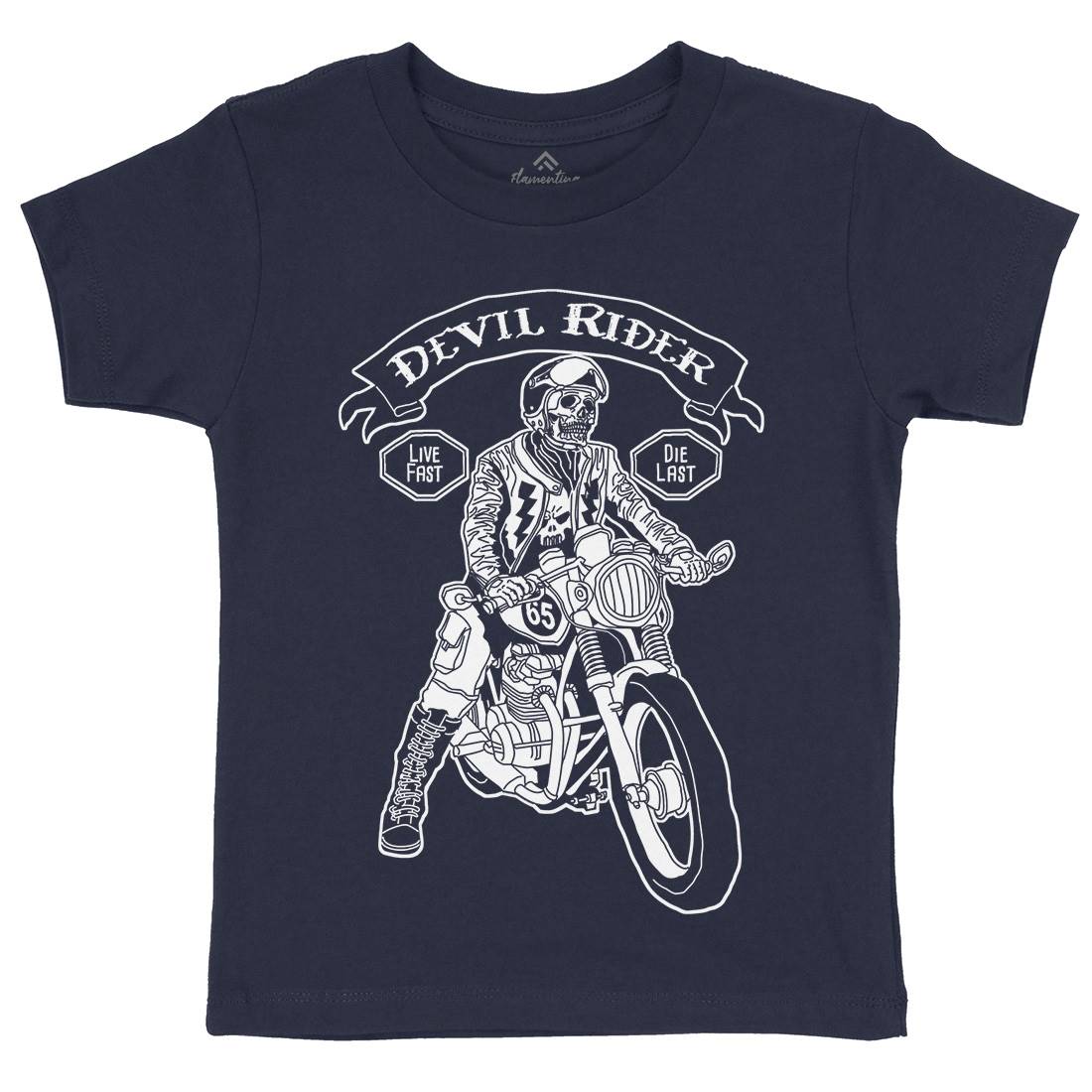 Devil Rider Kids Organic Crew Neck T-Shirt Motorcycles A952