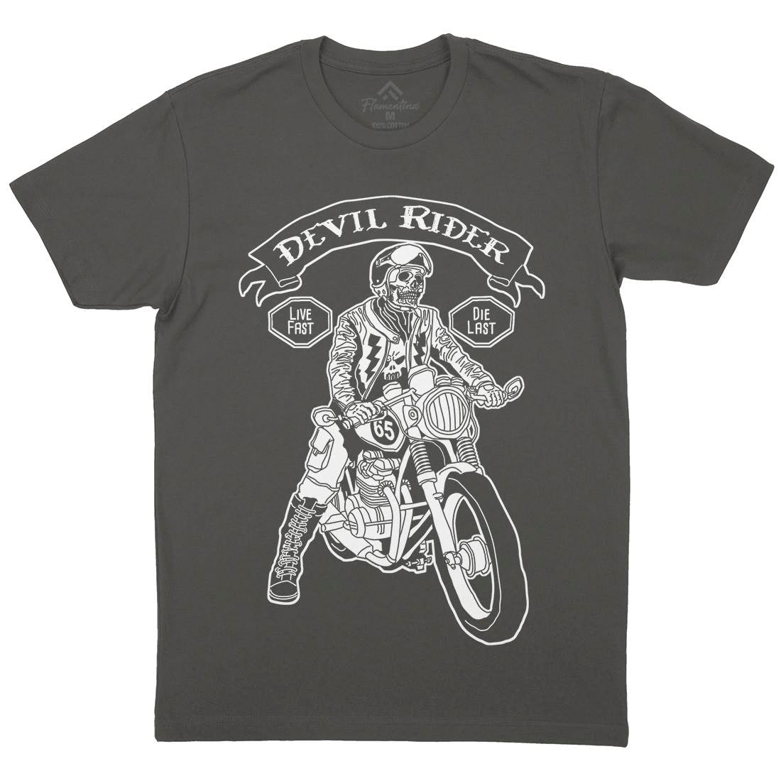 Devil Rider Mens Crew Neck T-Shirt Motorcycles A952