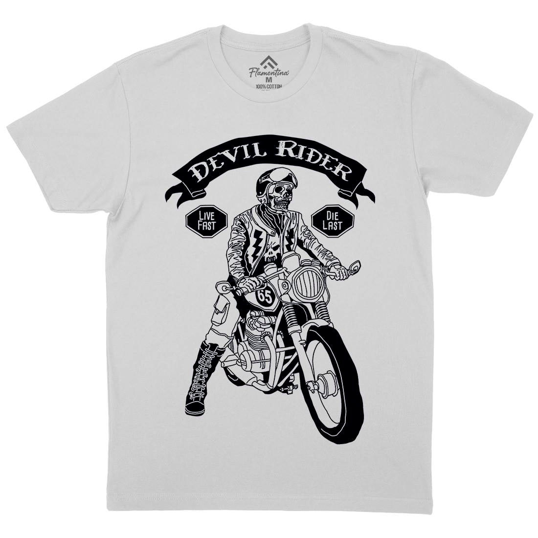 Devil Rider Mens Crew Neck T-Shirt Motorcycles A952