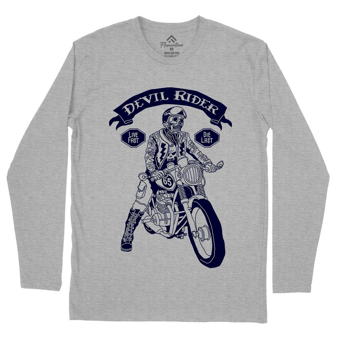 Devil Rider Mens Long Sleeve T-Shirt Motorcycles A952