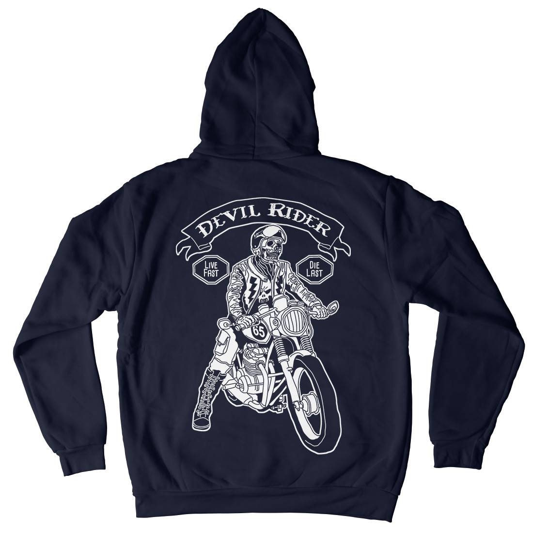 Devil Rider Mens Hoodie With Pocket Motorcycles A952