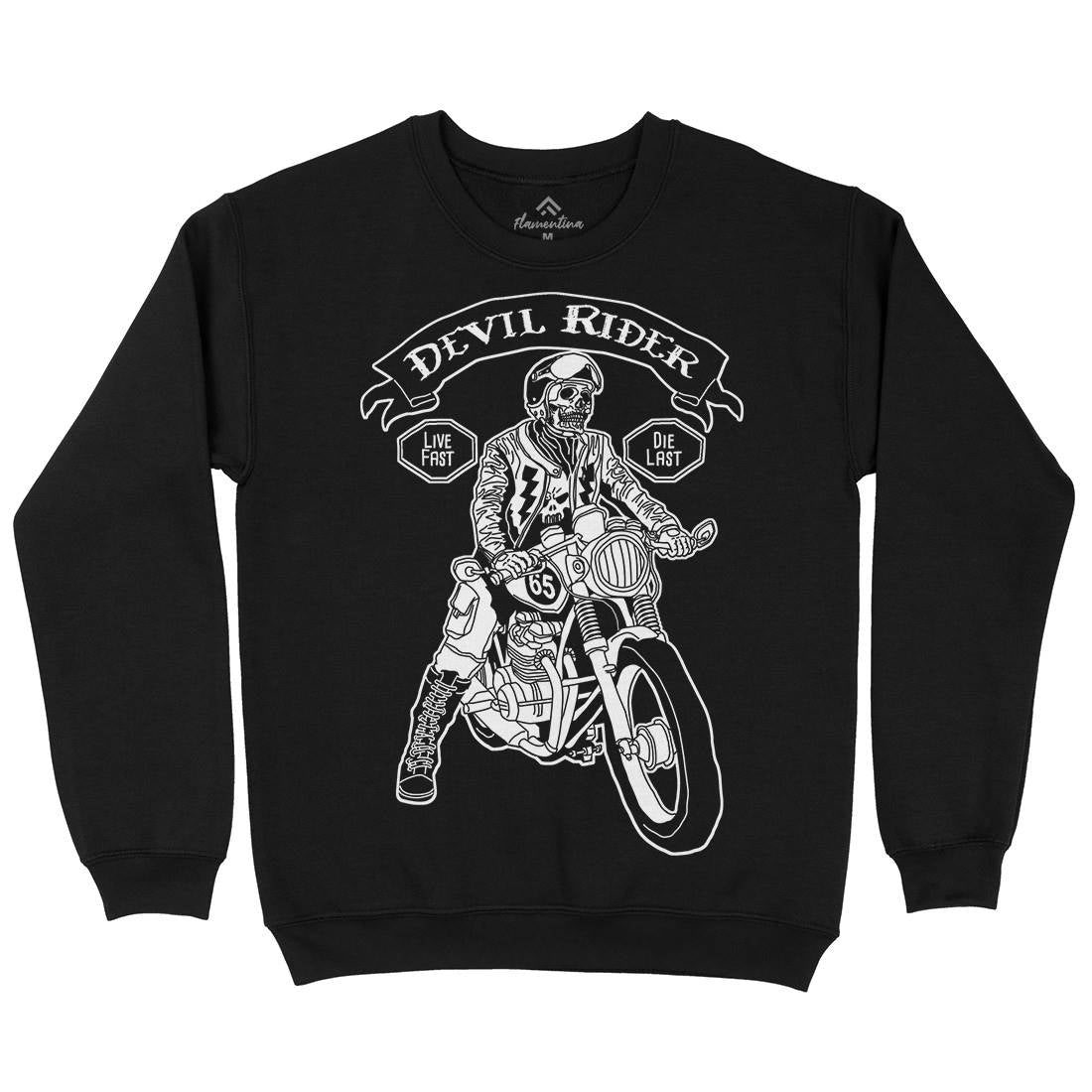 Devil Rider Kids Crew Neck Sweatshirt Motorcycles A952