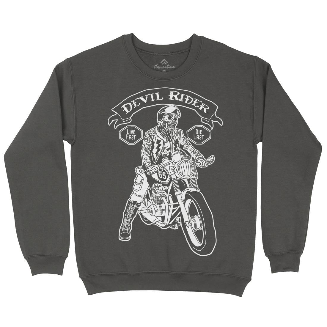Devil Rider Mens Crew Neck Sweatshirt Motorcycles A952