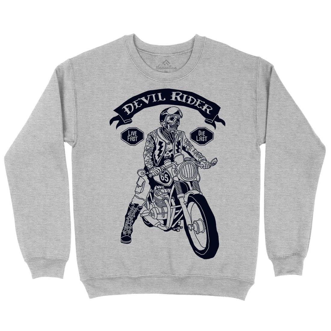 Devil Rider Mens Crew Neck Sweatshirt Motorcycles A952