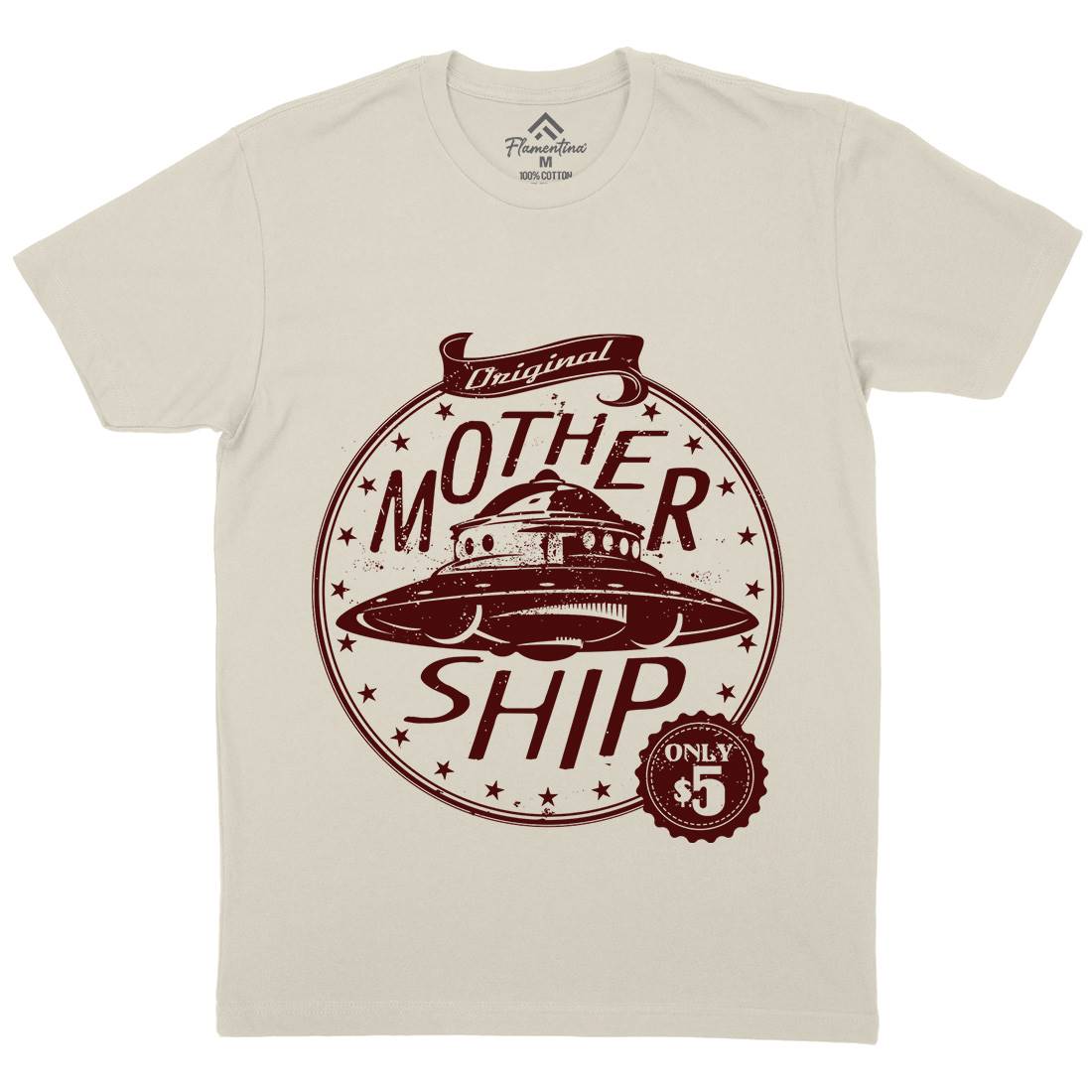 Modern Ship Mens Organic Crew Neck T-Shirt Space A953