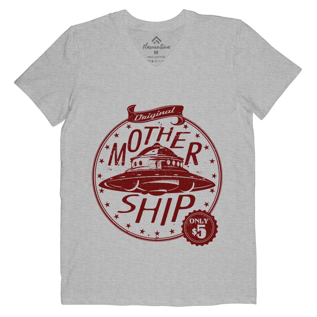 Modern Ship Mens Organic V-Neck T-Shirt Space A953