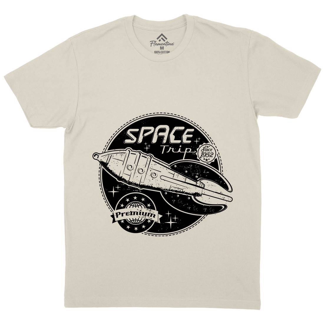 Trip Mens Organic Crew Neck T-Shirt Space A954