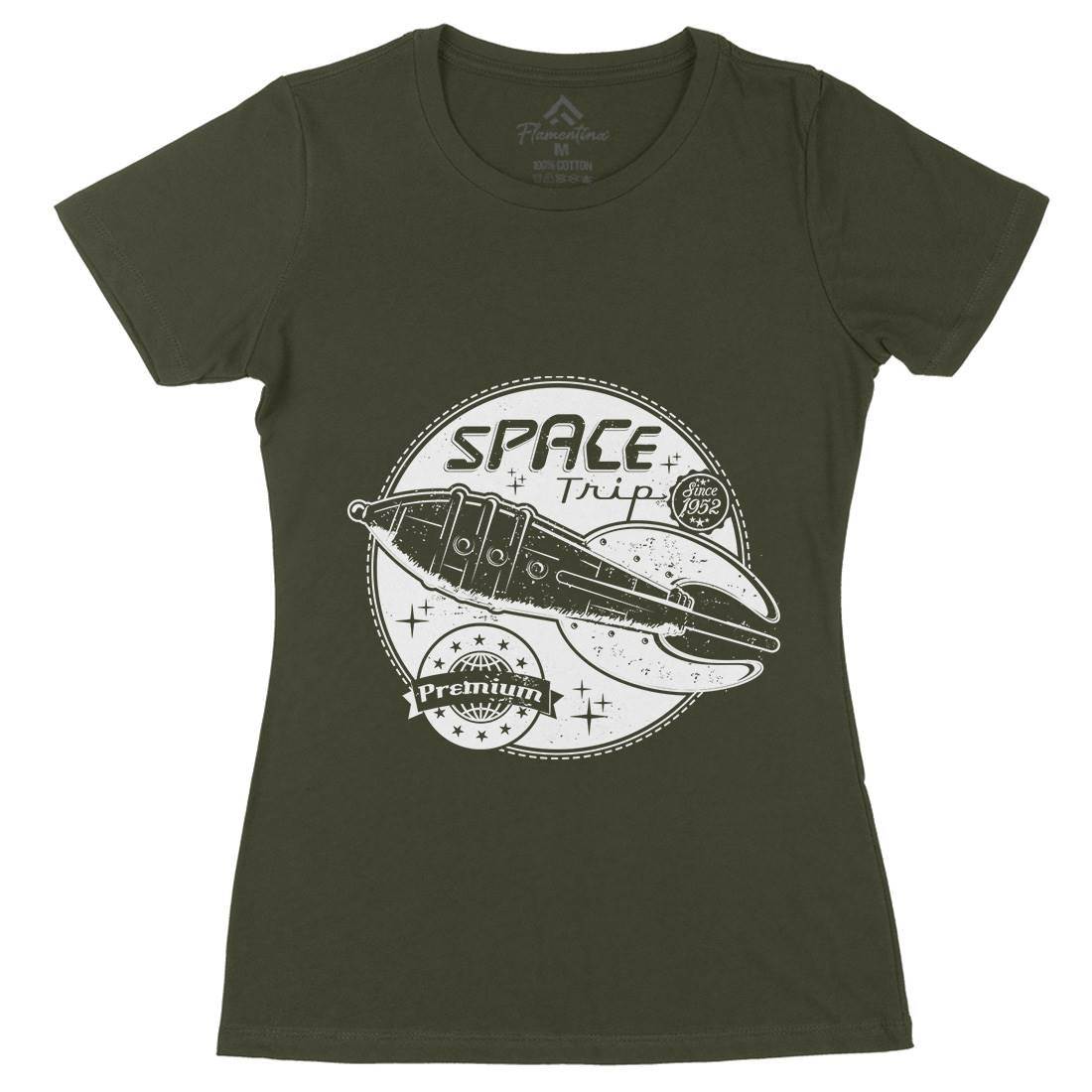 Trip Womens Organic Crew Neck T-Shirt Space A954
