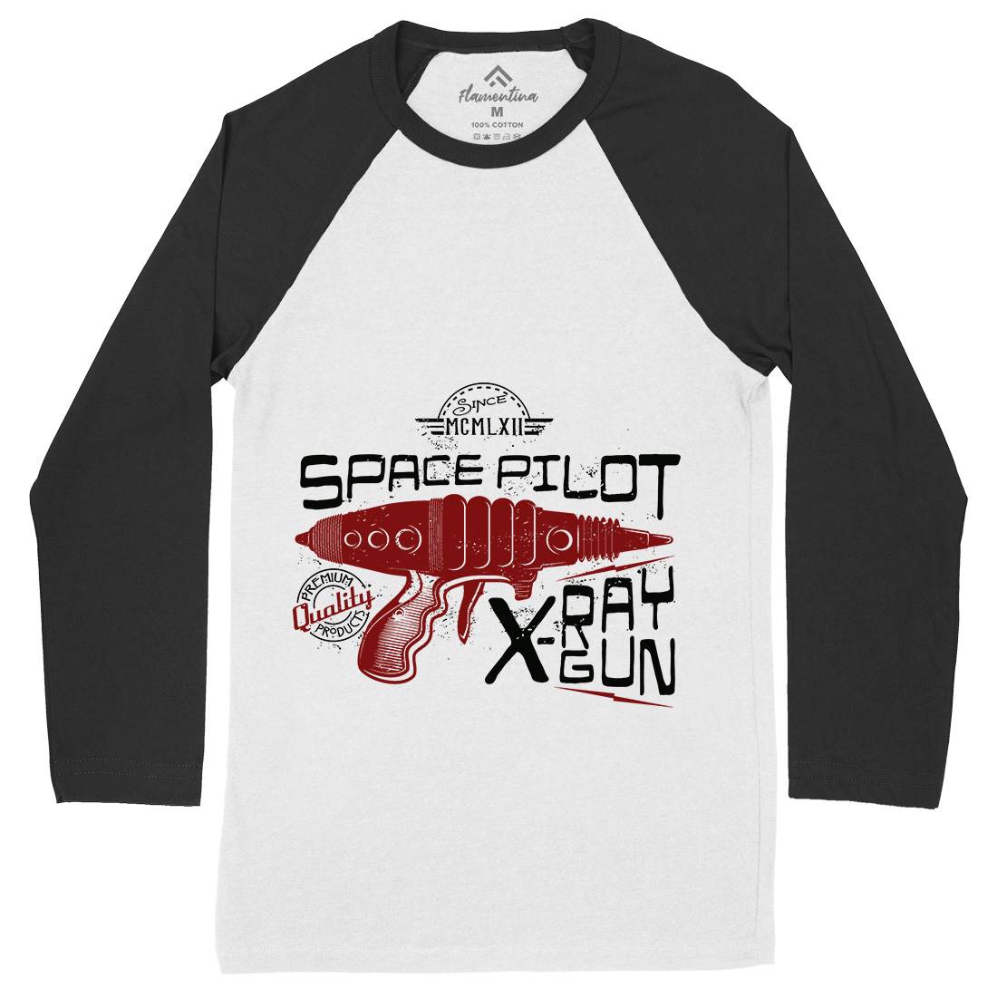 Pilot Mens Long Sleeve Baseball T-Shirt Space A955