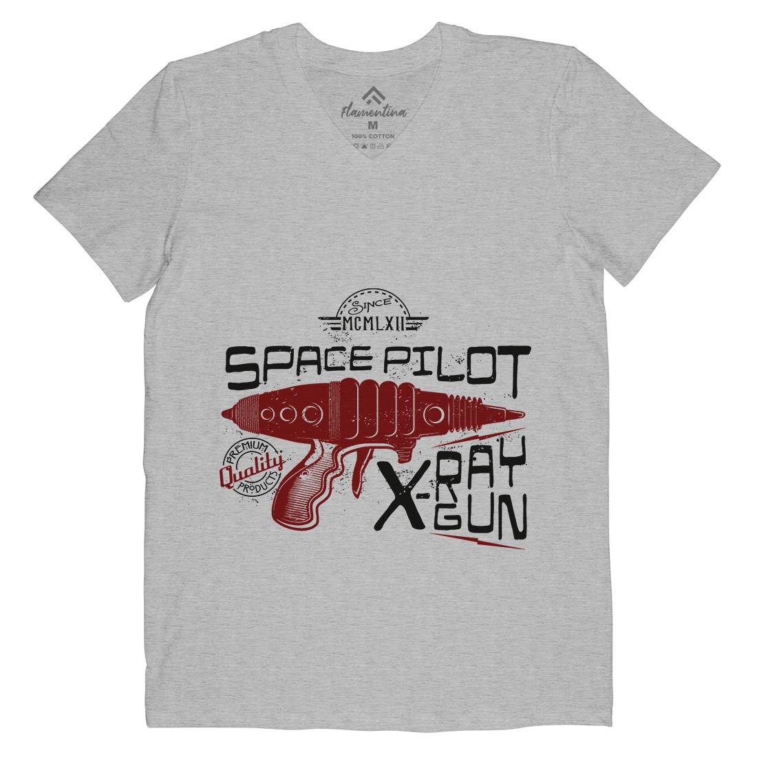 Pilot Mens Organic V-Neck T-Shirt Space A955