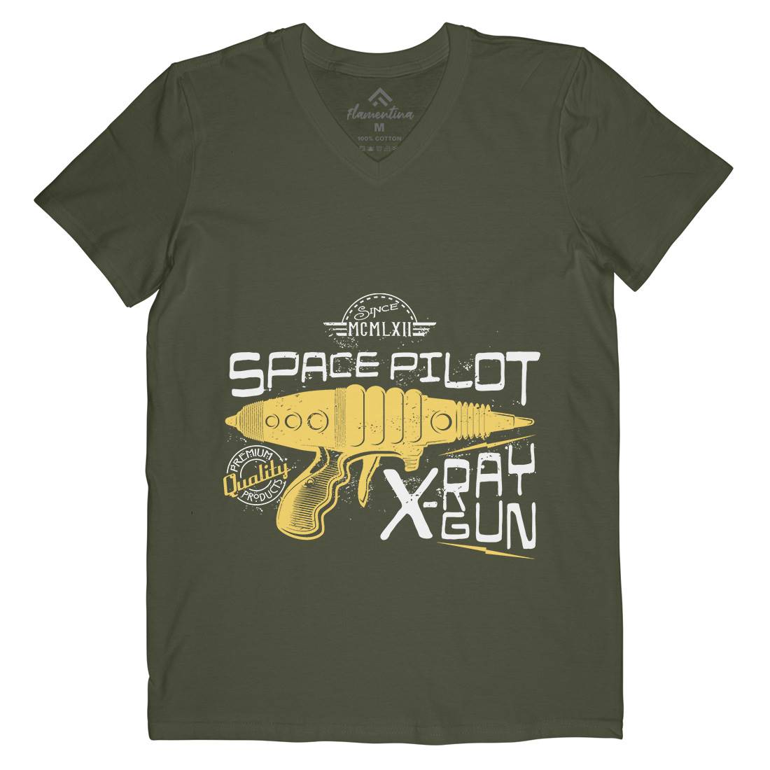 Pilot Mens Organic V-Neck T-Shirt Space A955