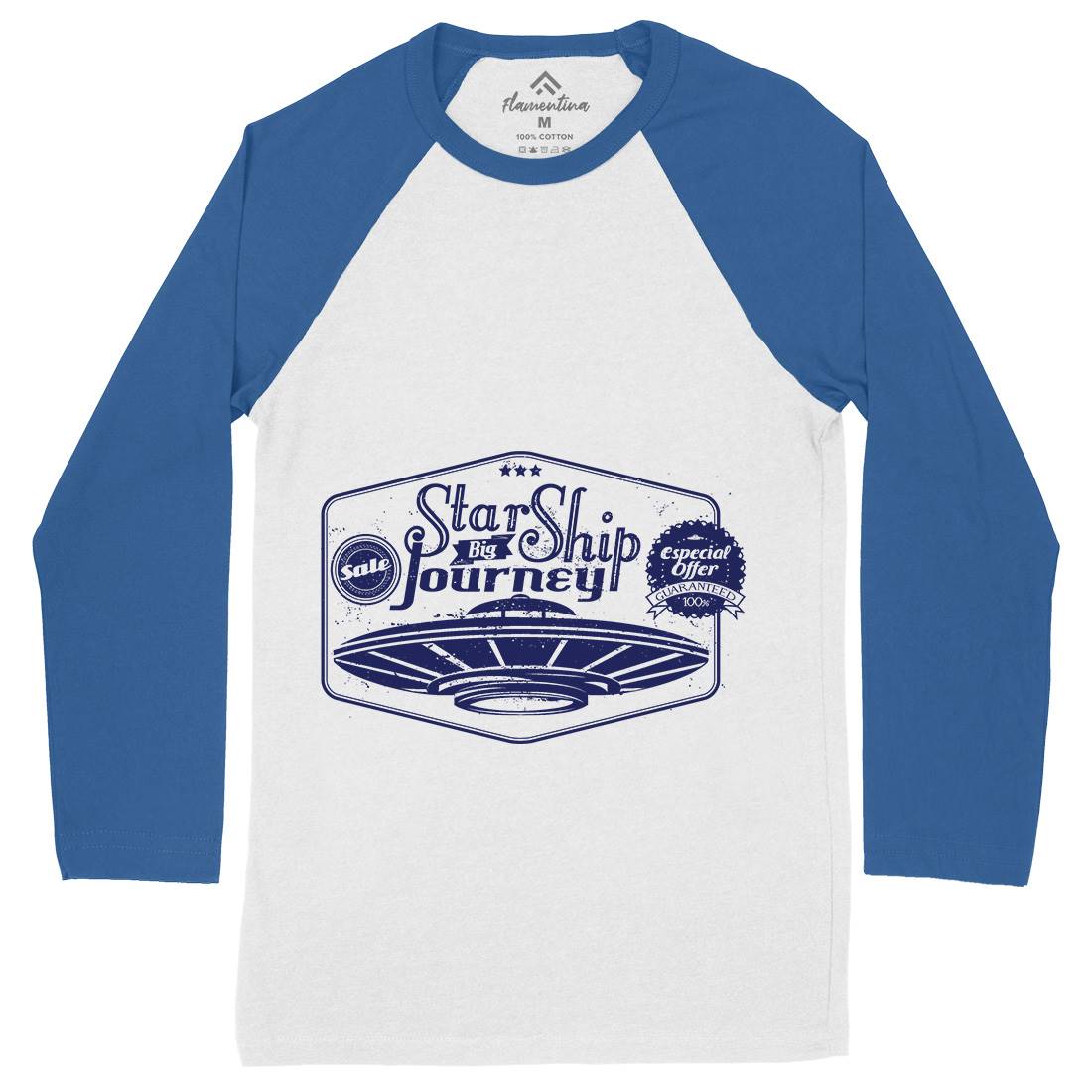 Star Ship Mens Long Sleeve Baseball T-Shirt Space A956