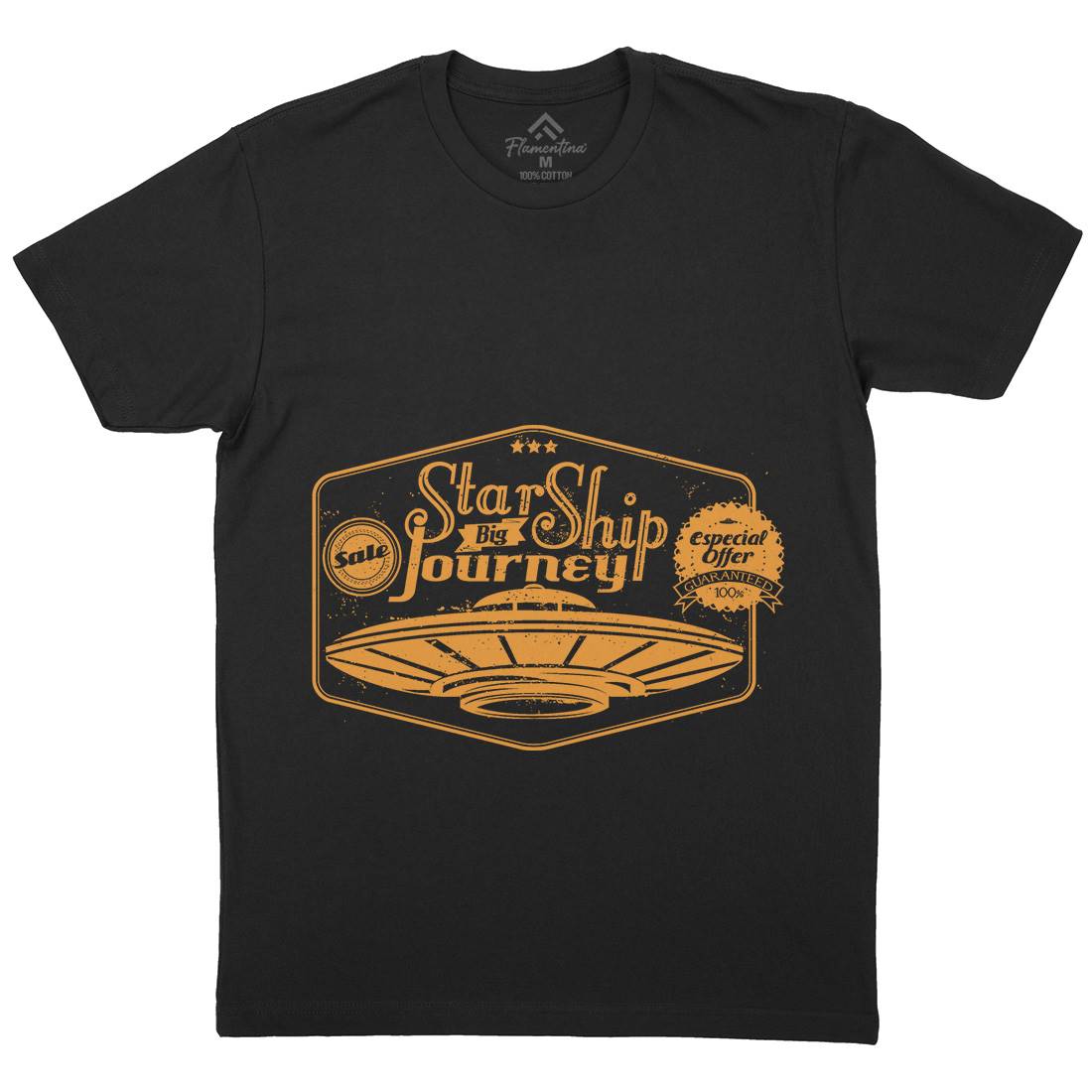 Star Ship Mens Organic Crew Neck T-Shirt Space A956