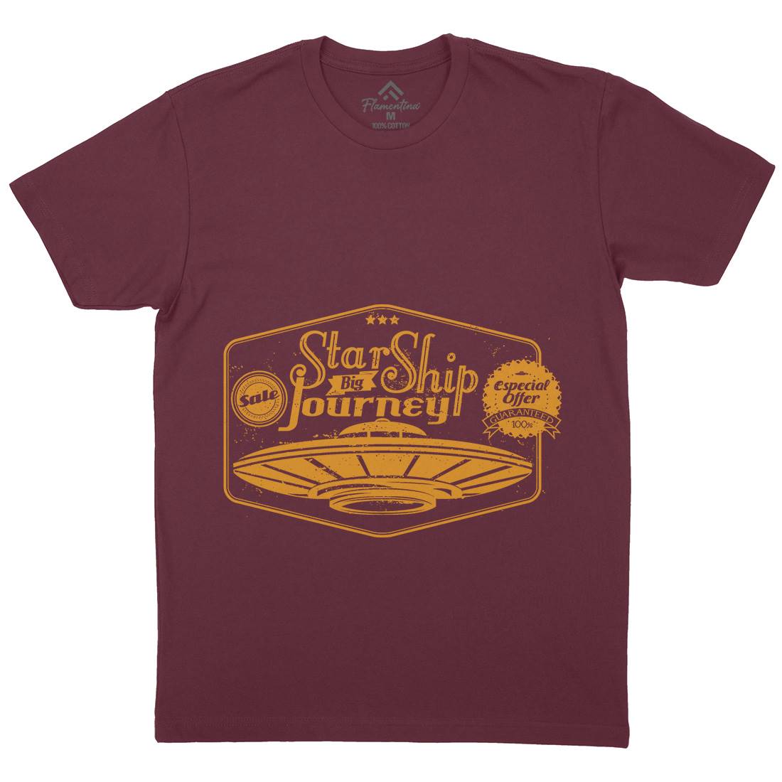 Star Ship Mens Organic Crew Neck T-Shirt Space A956