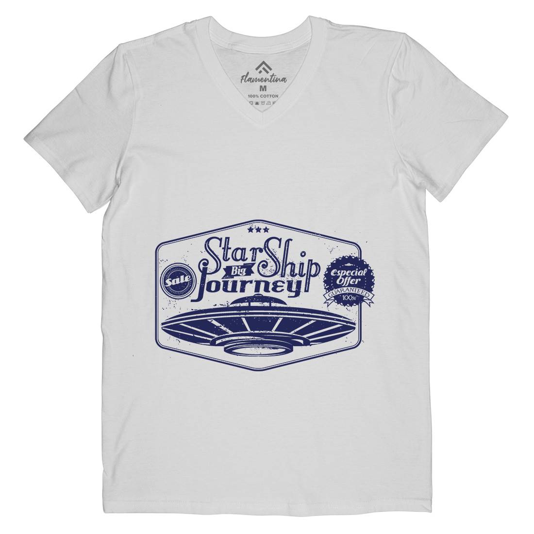 Star Ship Mens V-Neck T-Shirt Space A956