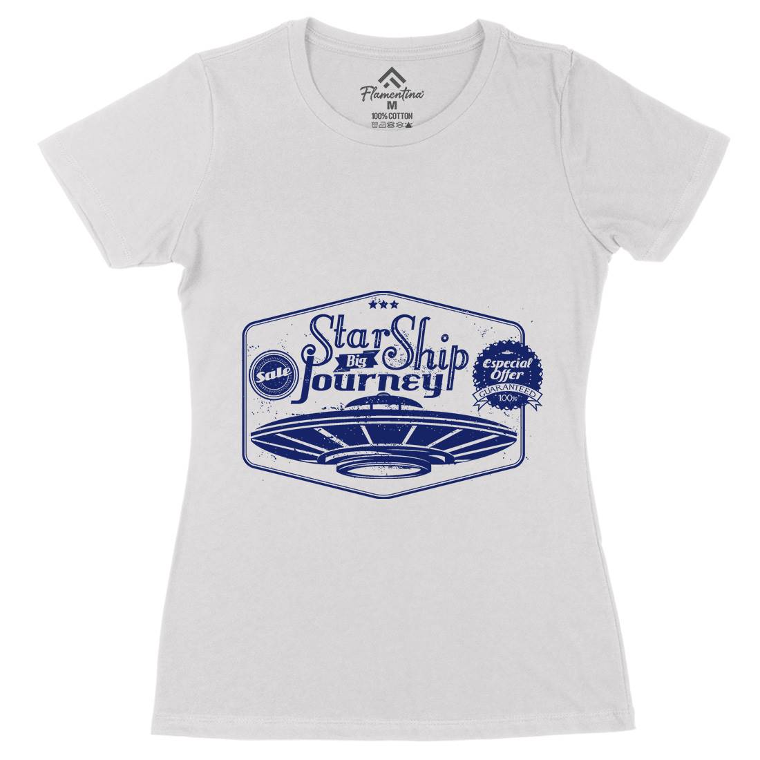 Star Ship Womens Organic Crew Neck T-Shirt Space A956
