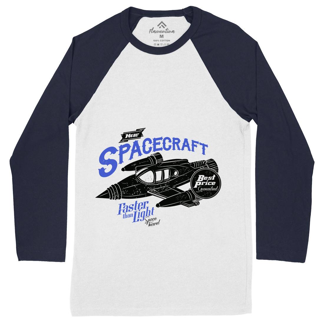 Spacecraft Mens Long Sleeve Baseball T-Shirt Space A958