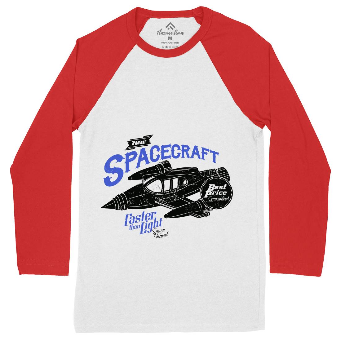 Spacecraft Mens Long Sleeve Baseball T-Shirt Space A958