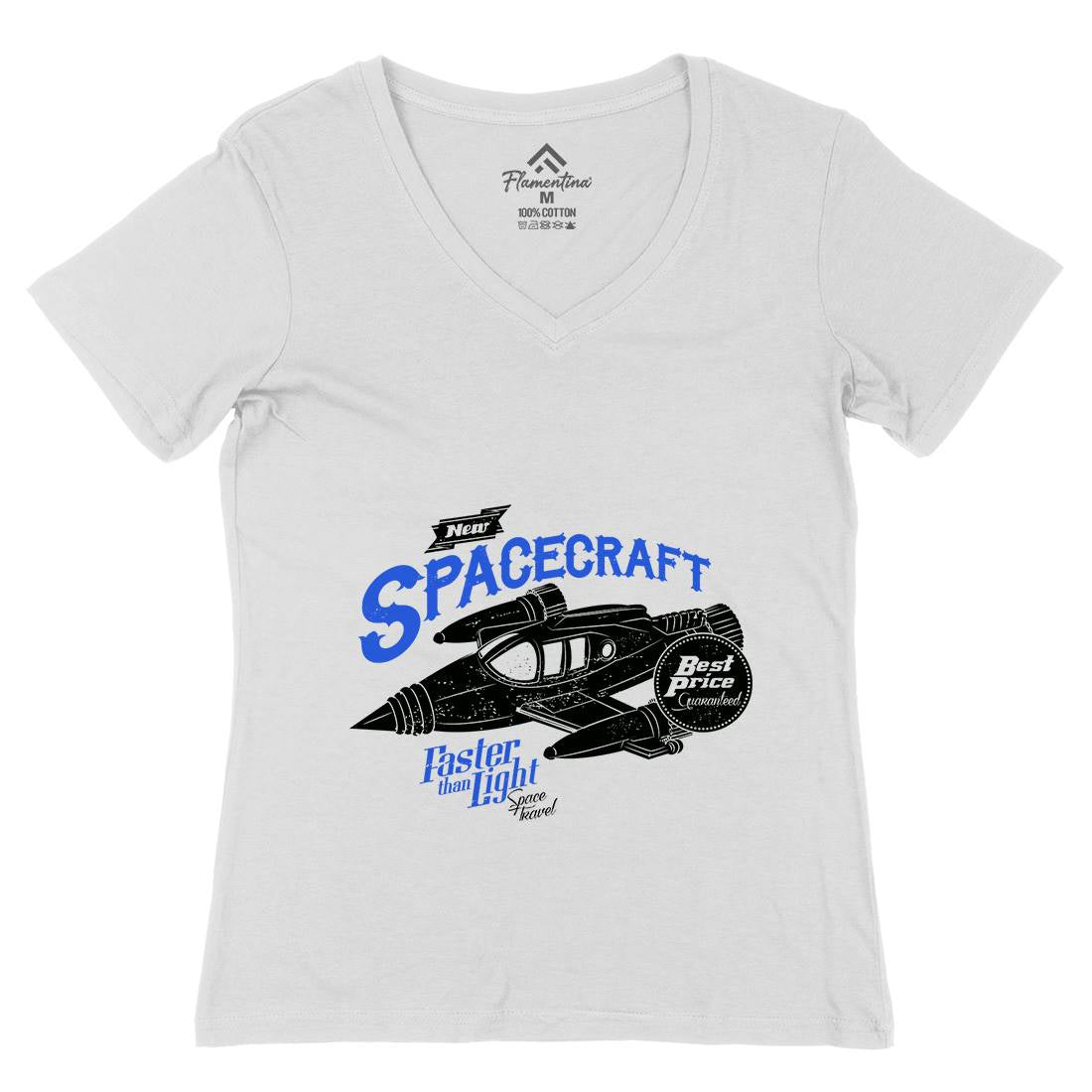 Spacecraft Womens Organic V-Neck T-Shirt Space A958
