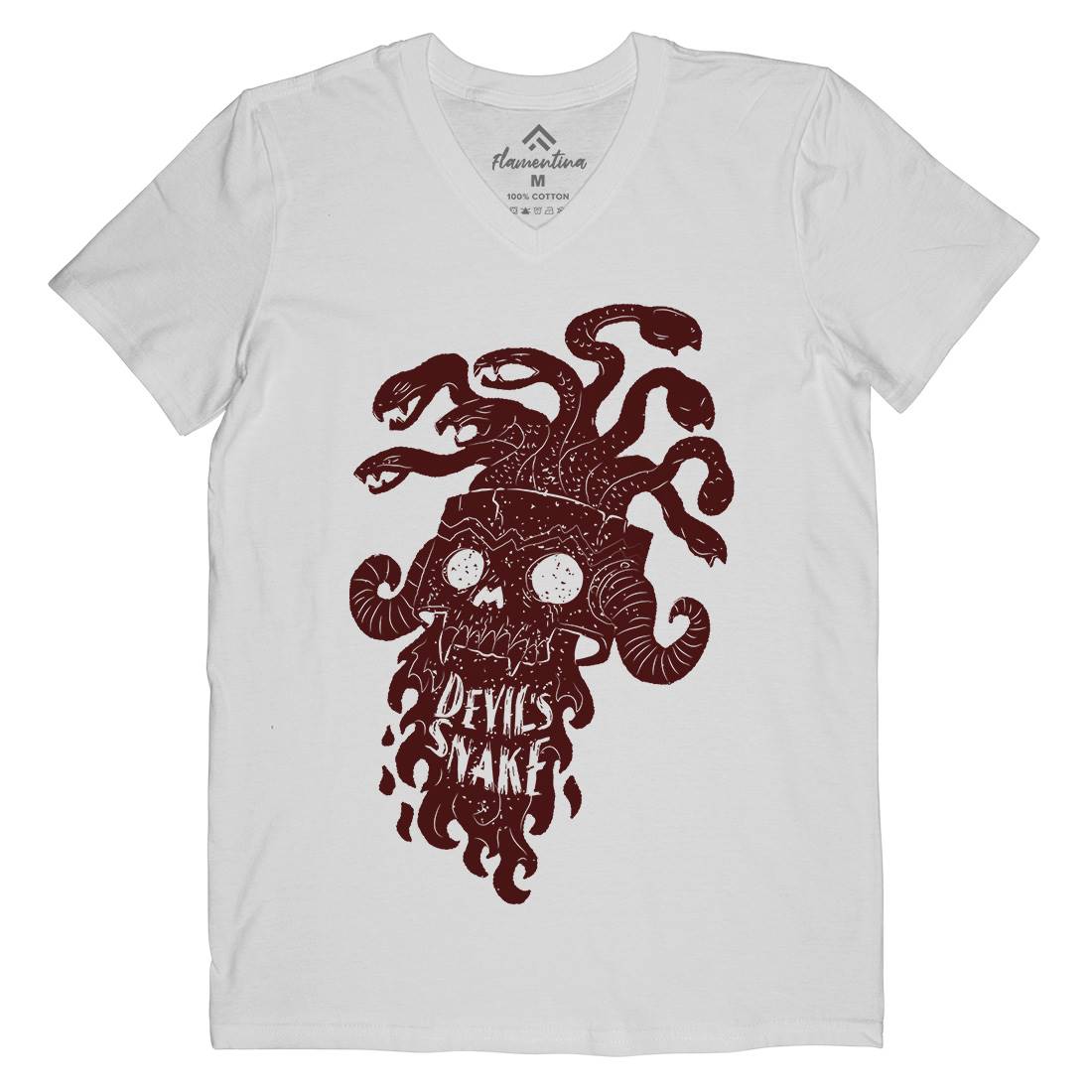 Devil&#39;s Snake Mens Organic V-Neck T-Shirt Motorcycles A961
