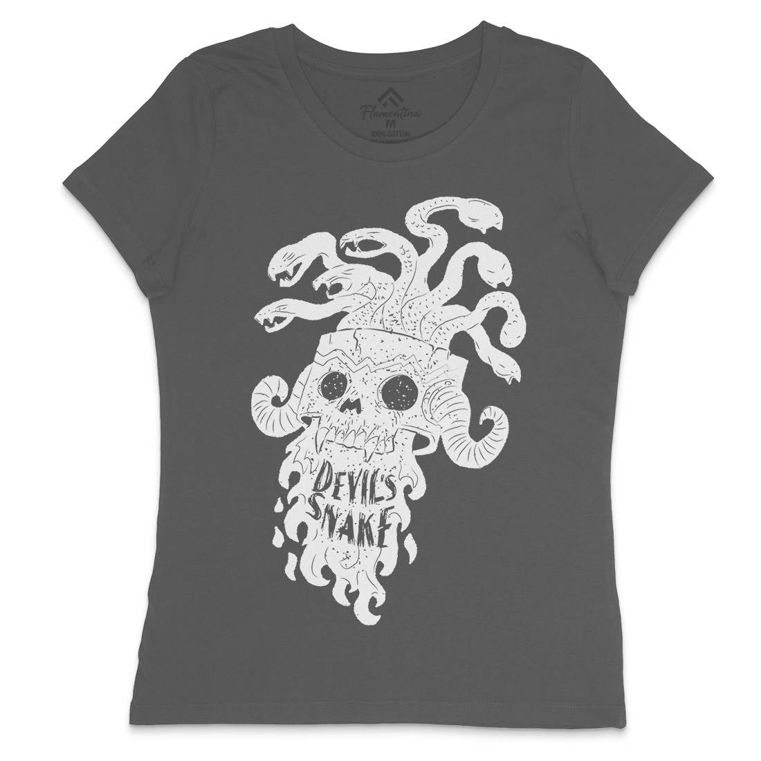 Devil&#39;s Snake Womens Crew Neck T-Shirt Motorcycles A961