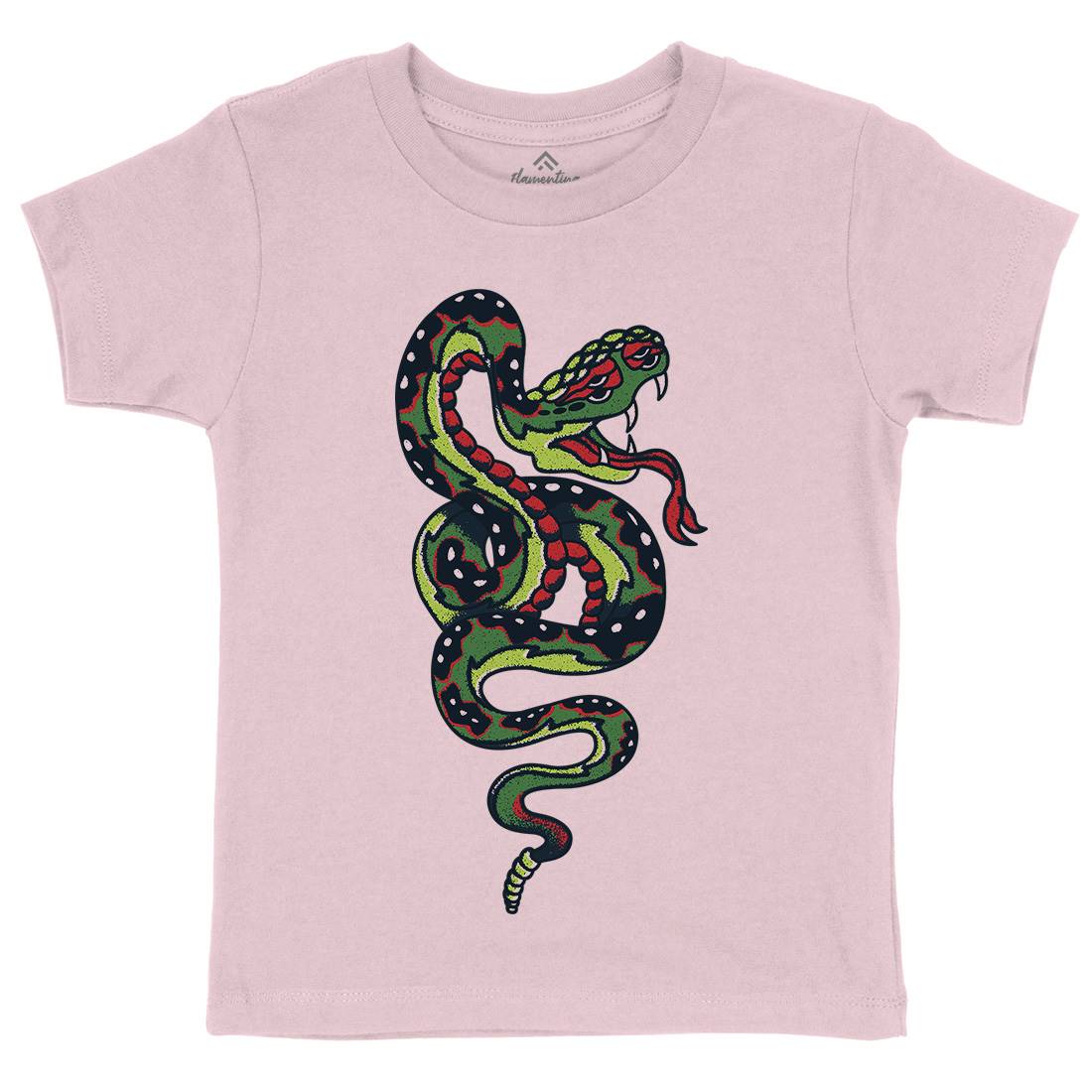 Snake Kids Organic Crew Neck T-Shirt Tattoo A962
