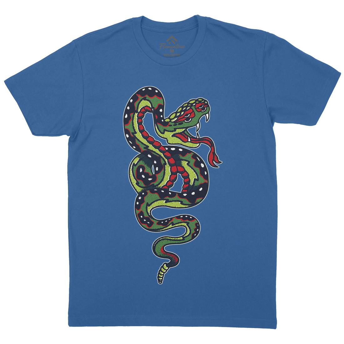 Snake Mens Organic Crew Neck T-Shirt Tattoo A962