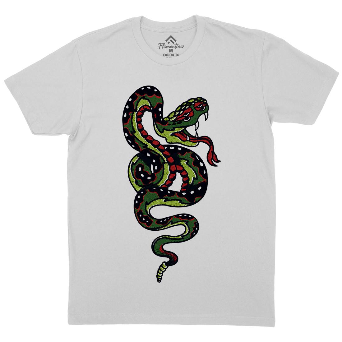 Snake Mens Crew Neck T-Shirt Tattoo A962