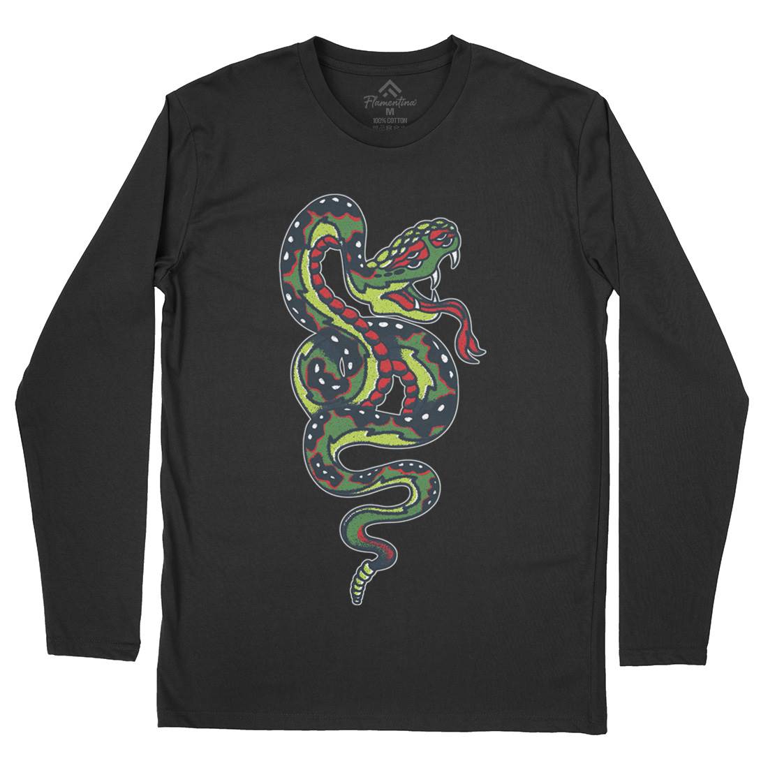 Snake Mens Long Sleeve T-Shirt Tattoo A962